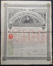 Load image into Gallery viewer, 100th Anniverary Costa Rica Railway Company Stock Certificate + Portfolio VTG
