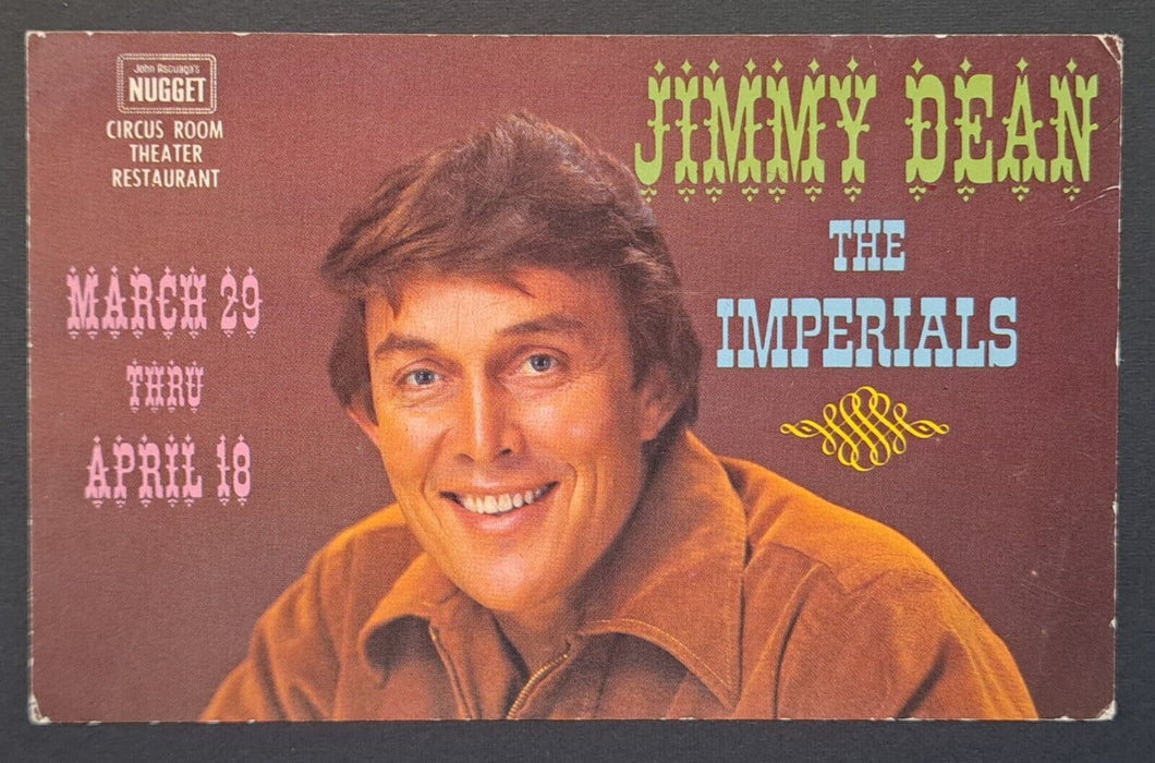 Jimmy Dean + The Imperials Autographed Signed Postcard Vintage Country Music