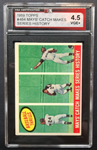 Load image into Gallery viewer, 1959 Topps #464 Willie Mays' Catch Makes History Series Vintage KSA 4.5 VGE+ MLB
