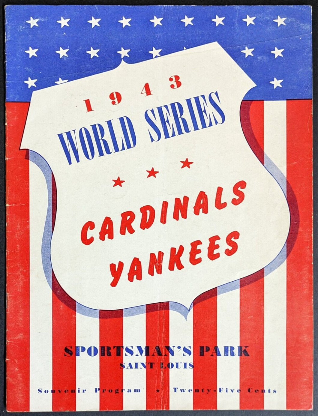 1943 World Series Program St. Louis Cardinal New York Yankees Games 3 + 4+ 5 MLB