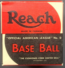 Load image into Gallery viewer, c1940s William Harridge American League Reach Baseball + Original Box VTG MLB
