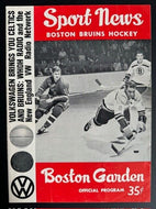 1963 Boston Garden Program Toronto Maple Leafs Boston Bruins NHL Vintage