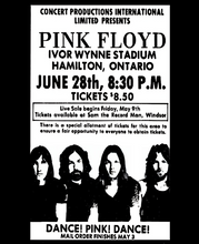 Load image into Gallery viewer, 1975 Pink Floyd Hamilton Concert Ticket Stub Music Dark Side of The Moon
