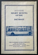1926 Detroit Sight Seeing Brochure Bus Wonder Tours Souvenir Book Cadillac Hotel