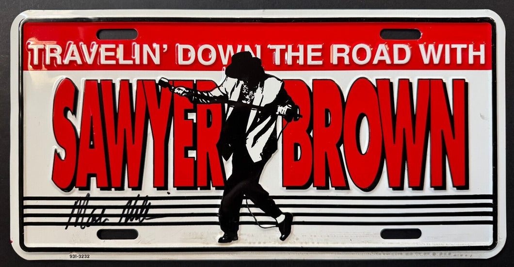 Sawyer Brown Vintage Metal License Plate Signed By Founder Mark Miller