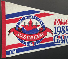 Load image into Gallery viewer, 1988 Cincinnati Reds MLB All-Star Game Pennant Riverfront Stadium Vintage
