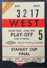 Load image into Gallery viewer, 1964 Stanley Cup Finals Game 1 Program + Ticket Stub Maple Leafs Red Wings Vtg
