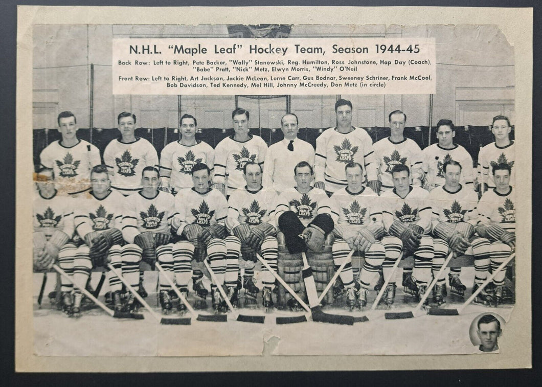 1944-45 Bee Hive Group 2 Toronto Maple Leafs Oversized Team Photo NHL Hockey