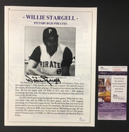 Willie Stargell Autographed Photo + Bio Signed Pittsburgh Pirates MLB JSA