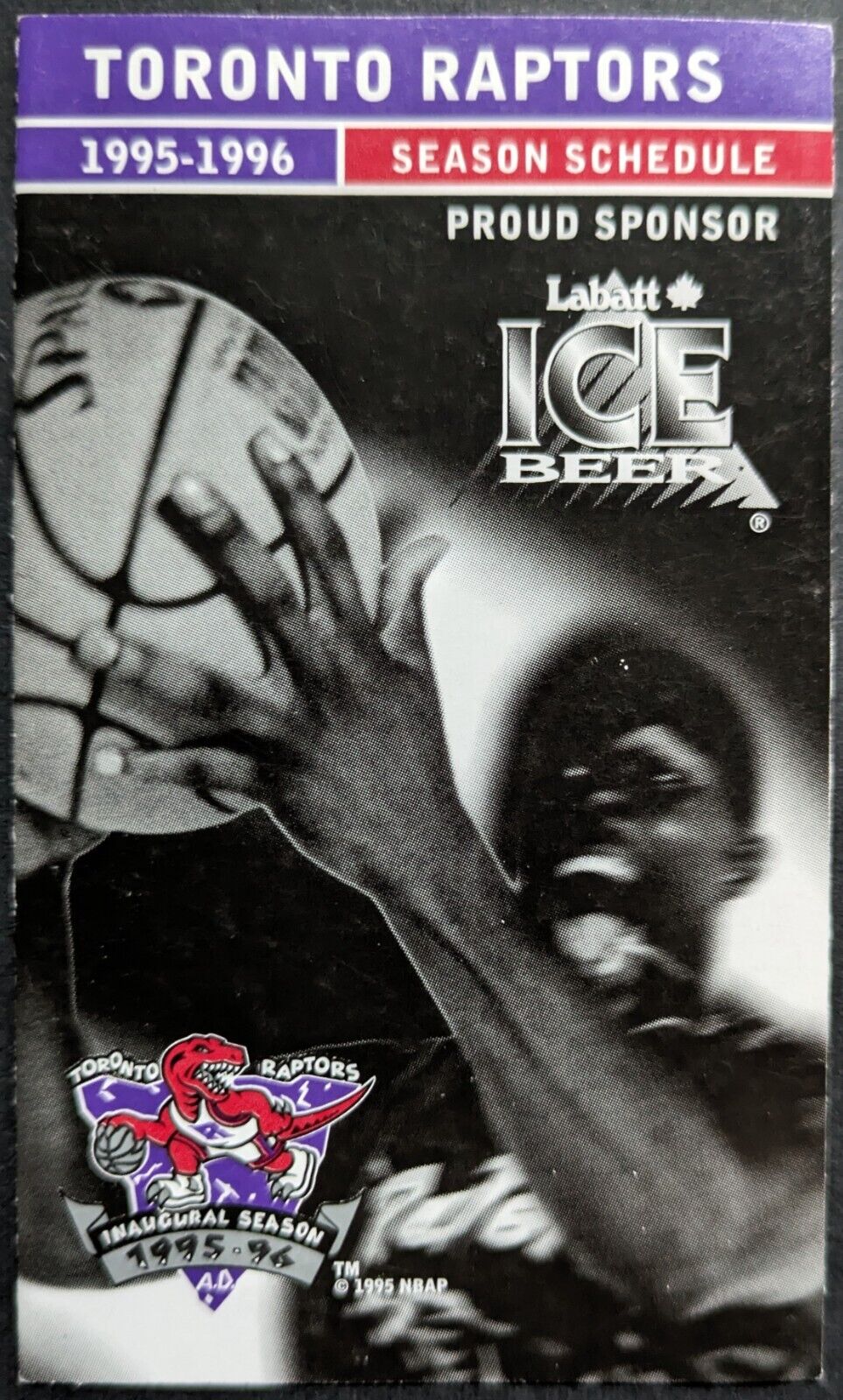 1995/1996 Toronto Raptors Inaugural Season Pocket Schedules 1995/1996 Toronto Raptors Inaugural Season Pocket Schedules