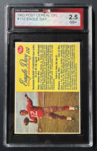 Load image into Gallery viewer, 1963 Post Cereal CFL #112 Eagle Day Calgary Stampeders Football Card Vintage
