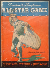 Load image into Gallery viewer, 1935 All Star Game Baseball Souvenir Program Cleveland Stadium Jimmie Fox MLB

