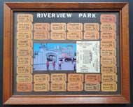 Riverview Park Amusement Park Chicago Illinois Framed Original Vintage Tickets