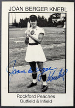 Load image into Gallery viewer, Joan Berger Knebl Signed Autographed Rockford Peaches Card AAGPBL Vintage
