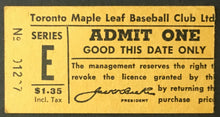 Load image into Gallery viewer, 1961 International League IL Baseball Ticket Stub Toronto Maple Leafs Stadium
