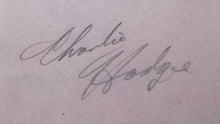 Load image into Gallery viewer, Signed Charlie Hodge Autographed Sheet + Oakland Seals Hockey Card Vintage NHL
