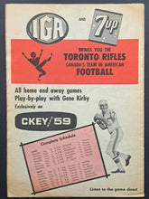 Load image into Gallery viewer, Maple Leaf Stadium Continental Football League Toronto Rifles Vintage Program
