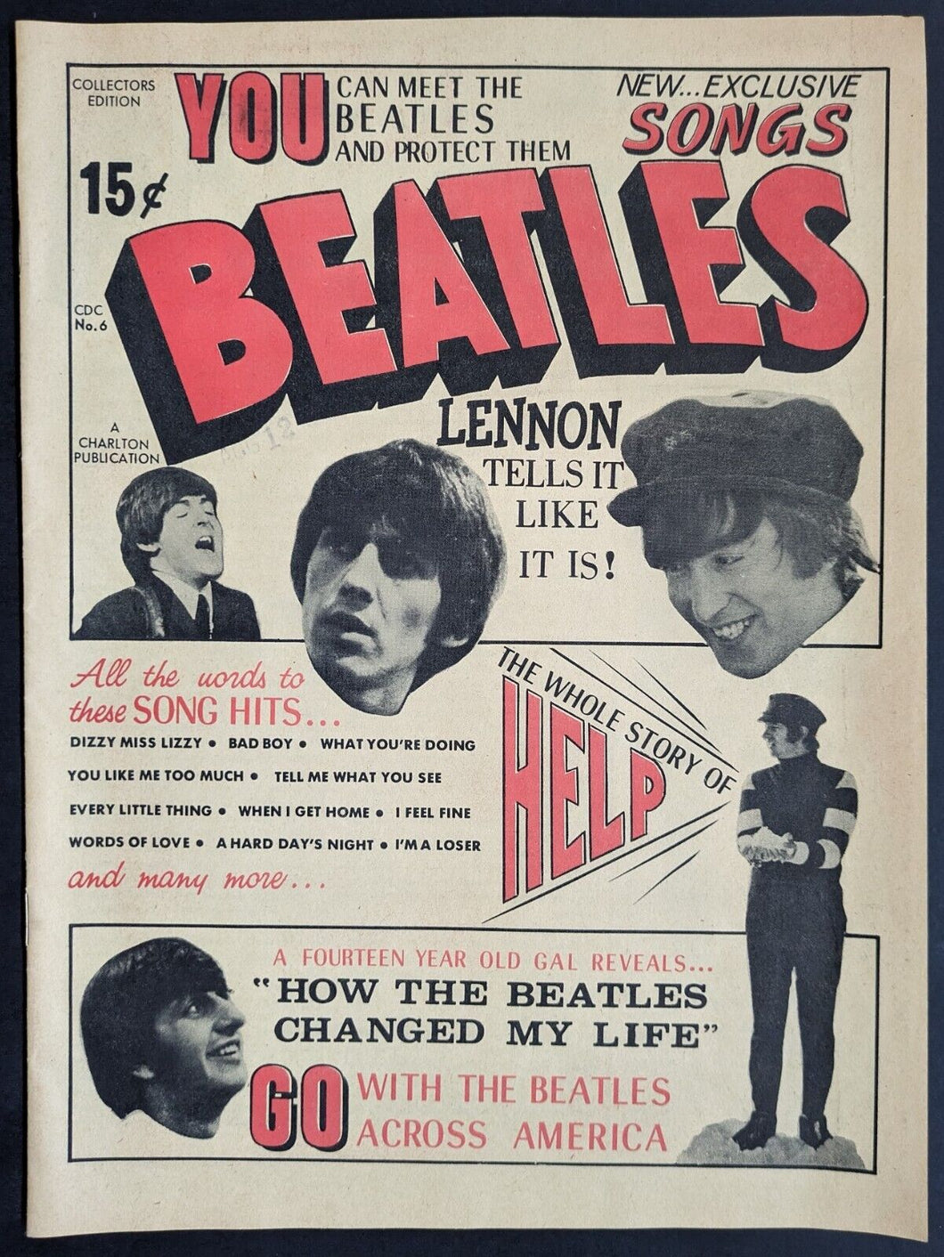 1964 Vintage The Beatles Magazine Charlton Publications Program Pop & Rock Music