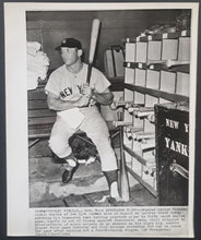 Load image into Gallery viewer, 1961 Mickey Mantle World Series Wire Photo New York Yankees Vintage MLB Baseball
