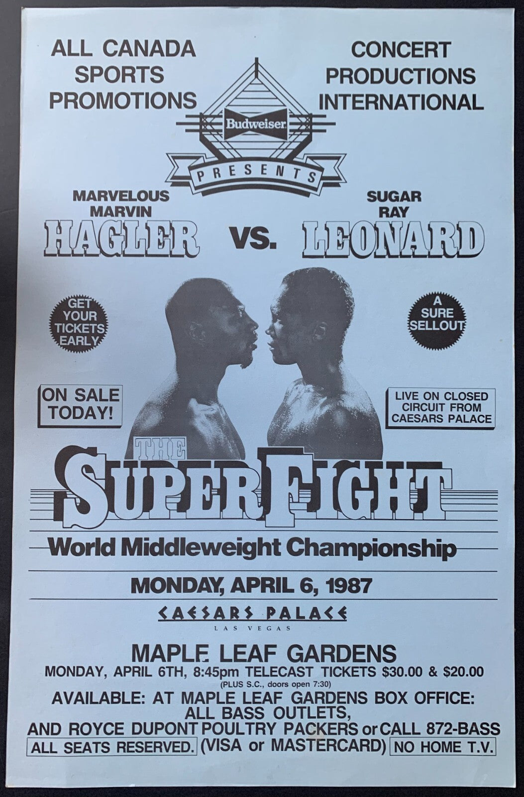 Marvin Hagler vs. Sugar Ray Leonard, billed as The Super