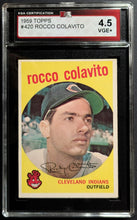 Load image into Gallery viewer, 1959 Rocco Colavito Cleveland Indians Topps Baseball Card #420 KSA 4.5 VGE+
