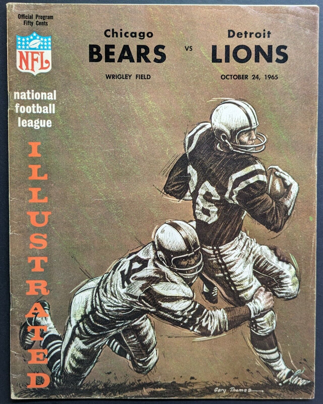 1963 Wrigley Field NFL Chicago Bears Detroit Lions Football Game Program Vintage