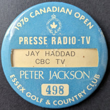 Load image into Gallery viewer, 1976 Canadian Open PGA Tournament Collection Press Pass + Pin Ticket Stub Button
