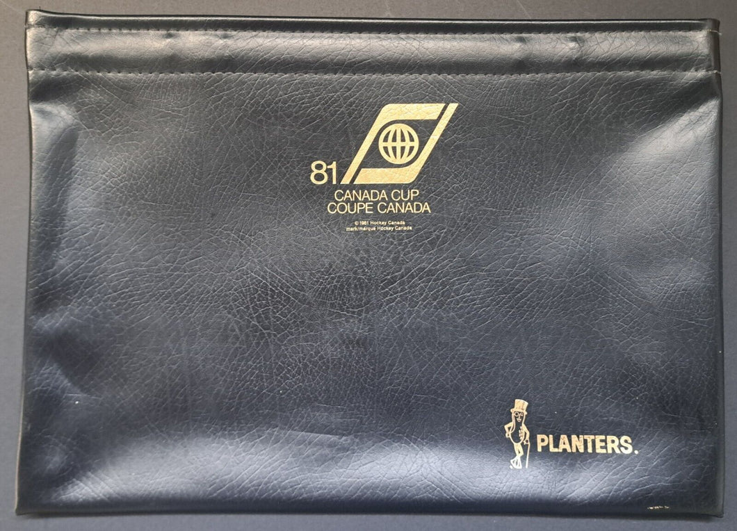 1981 Canada Cup Hockey VIP Press Planters Labatt Logo Vintage Leather Briefcase