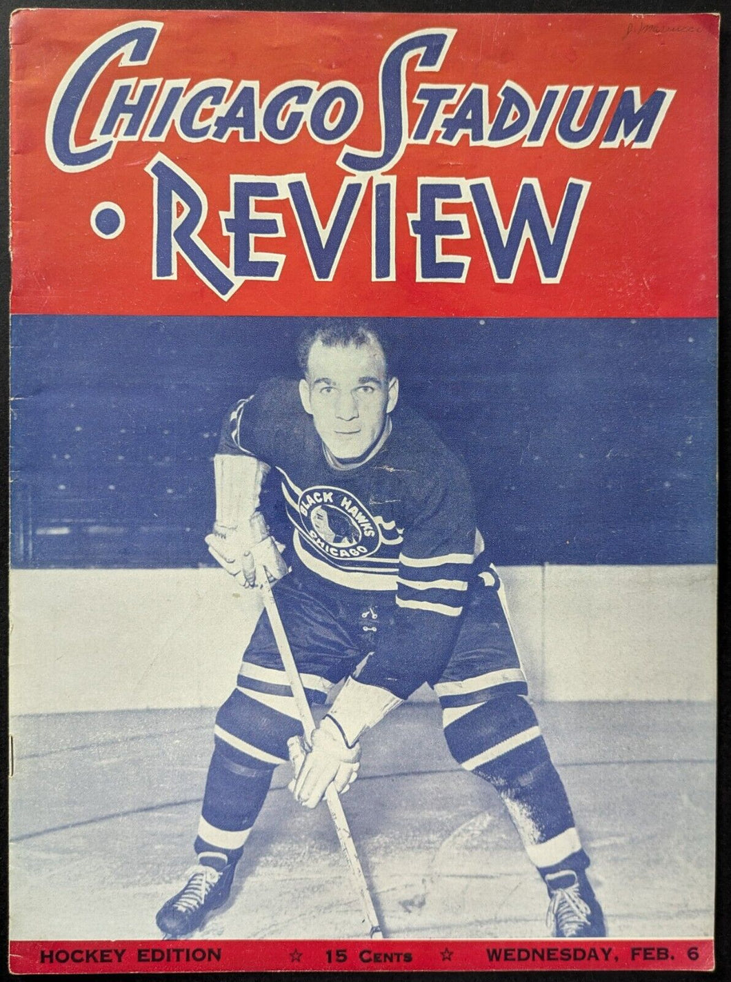 1946 Chicago Stadium Review Vintage Hockey Program NHL Blackhawks Rangers