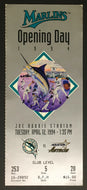 1994 Florida Marlins v Houston Astros Opening Day Ticket Season MLB Baseball