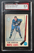 Load image into Gallery viewer, 1969-70 O-Pee-Chee #182 Tim Horton Hockey Card KSA 5.5 EX+ Toronto Maple Leafs
