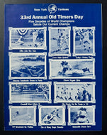 1979 Yankee Stadium 33rd Annual NY Yankees Old Timers Game Program Vintage MLB