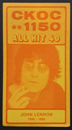 John Lennon Memorial Chart Dated Dec 17/80 Cover Of CKOC Rock Music