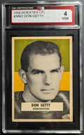 1959 Don Getty Edmonton Eskimos Wheaties CFL Card #NNO Graded KSA 4 VGE