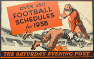 1938 College Football NCAA Schedules Vintage Sports Football Unscored Book