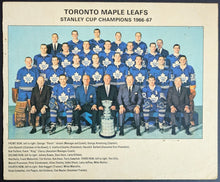 Load image into Gallery viewer, 1966-67 Toronto Maple Leafs Stanley Cup Champions Team Photo Promo Card NHL Vtg
