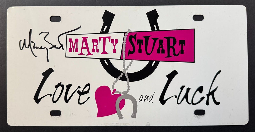 Marty Stuart Autographed Signed Vintage Metal License Plate Country