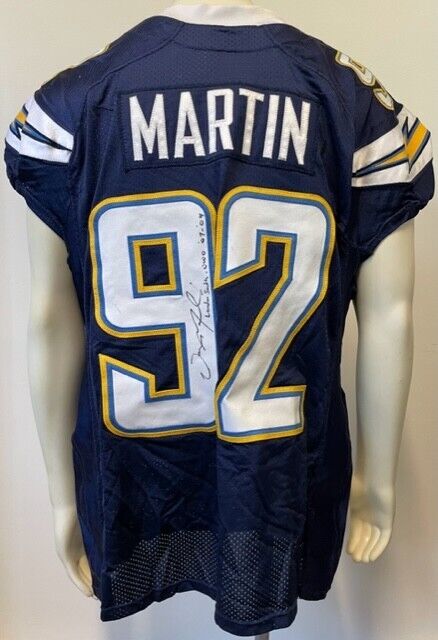 Vaughn Martin San Diego Chargers Autographed Game Worn Jersey Signed NFL