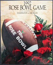 Load image into Gallery viewer, 1992 Rose Bowl Game Ticket + Magazine Cover NCAA Football Huskies Wolverines VTG
