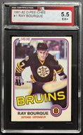 1981-82 O-Pee-Chee #1 Ray Bourque Boston Bruins NHL Slabbed + Graded 5.5 EX+ KSA