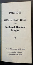 Load image into Gallery viewer, 1943-1944 Official Rule Book Of The National Hockey League NHL Booklet
