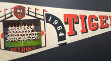 Load image into Gallery viewer, 1964 Vintage Detroit Tigers Full Team Picture Pennant MLB Memorabilia
