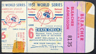 1951 New York Yankees World Series Game 6 Ticket Stub Joe DiMaggio Final Game