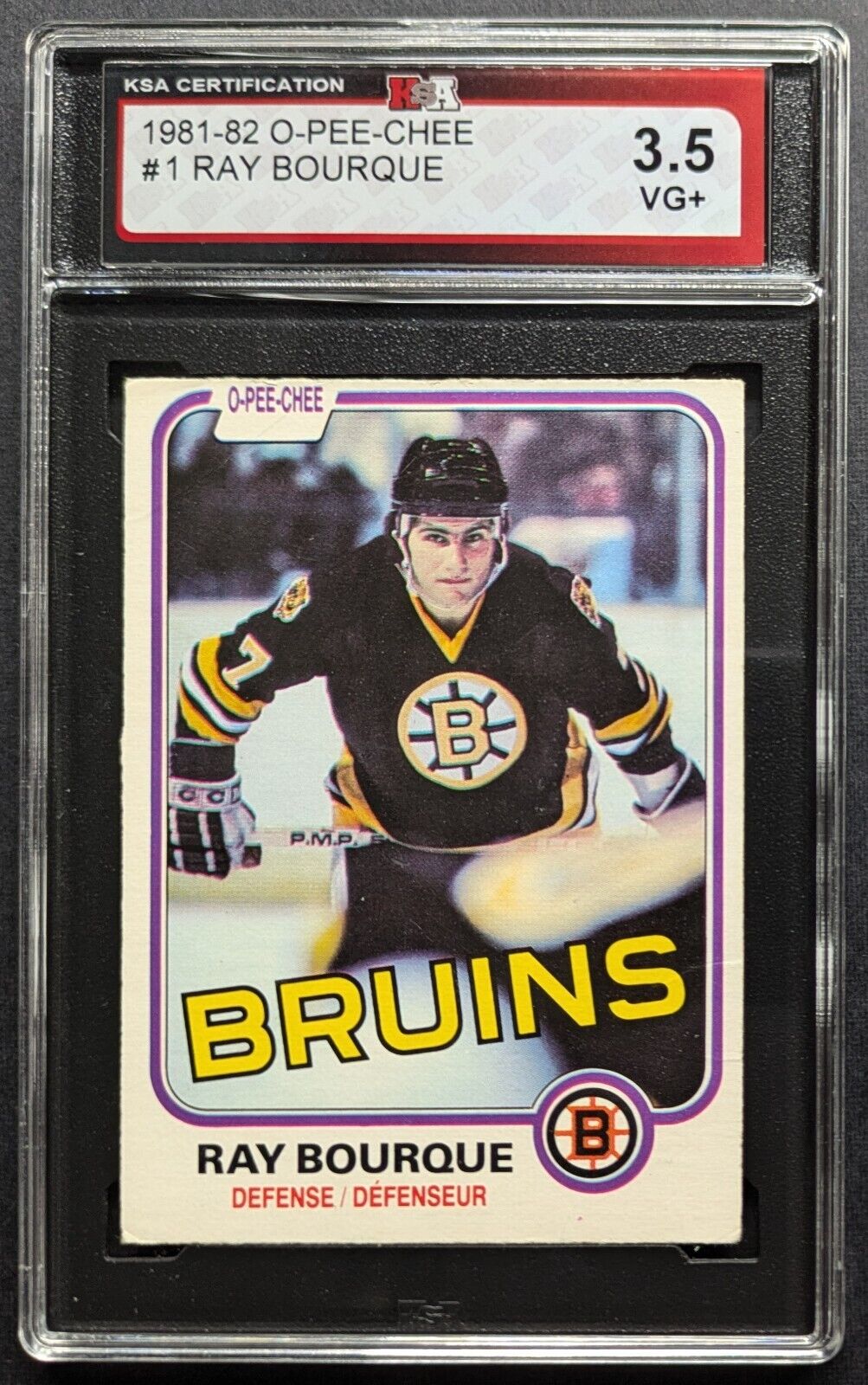 1981-82 O-Pee-Chee #1 Ray Bourque Boston Bruins NHL Slabbed + Graded 3.5 VG+ KSA