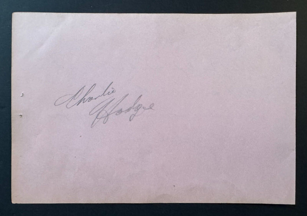 Signed Charlie Hodge Autographed Sheet + Oakland Seals Hockey Card Vintage NHL