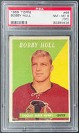 1958-59 Topps Hockey #66 Bobby Hull Rookie Card RC Vintage Graded PSA 8 (OC) NM