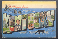 1939 Kentucky Fold-Out Postcards Vintage Artwork Greeting Card