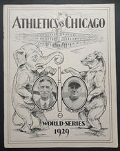 Load image into Gallery viewer, 1929 World Series Program Game 3 Shibe Park Chicago Cubs Philadelphia Athletics
