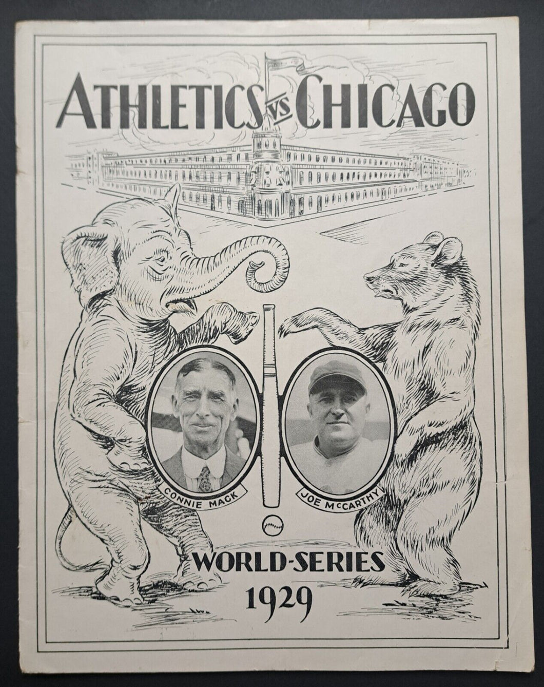 1929 World Series Program Game 3 Shibe Park Chicago Cubs Philadelphia Athletics