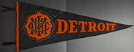 Early 1900s Detroit Motor City Oversized Vintage Logo Pennant Banner